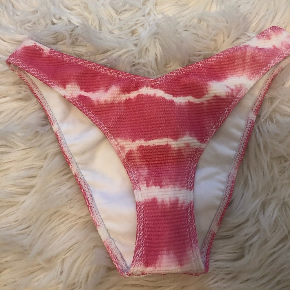 Pink tie dye bikini bottom